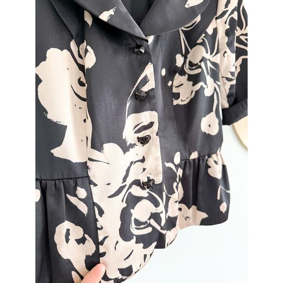 JS Collections | Black & Cream Cocktail Party Jacket | Sz 10 - Picture 3 of 11